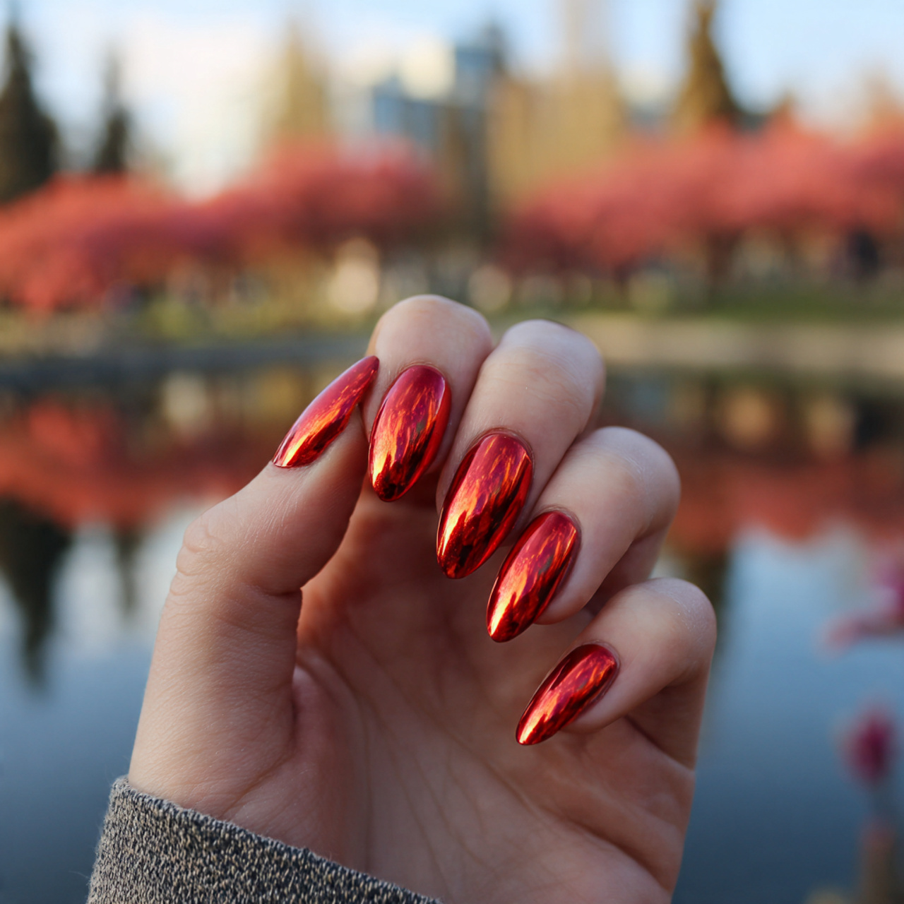Red Chrome Nails: 14 Fiery, Mirror-Gloss Designs That Steal the Spotlight 20 Red Chrome Nails