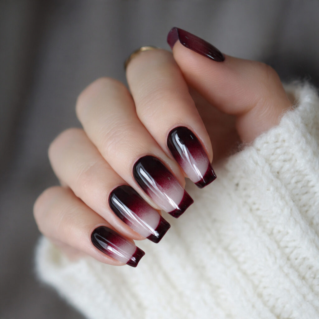 Red French Nails: 14 Chic, Romantic & Trend-Forward Ideas You’ll Want to Screenshot 9 black cherry french tips