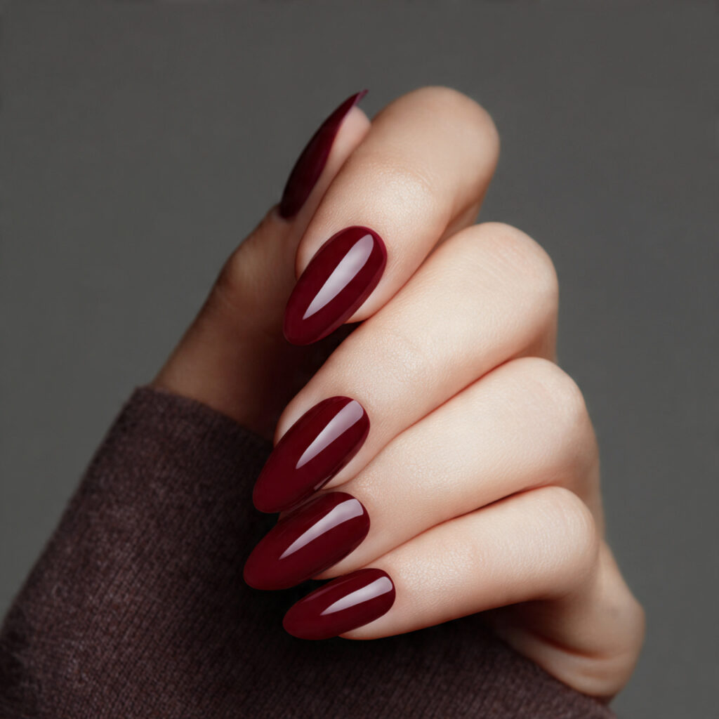 Dark Red Nails