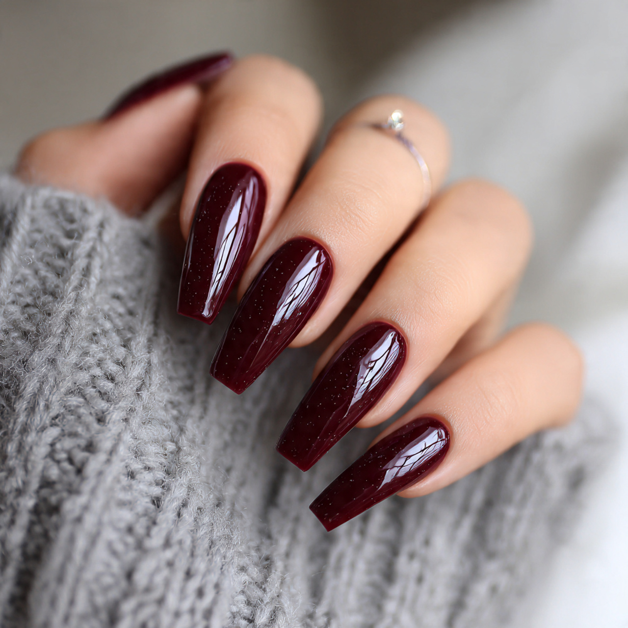 dark wine coffin nails