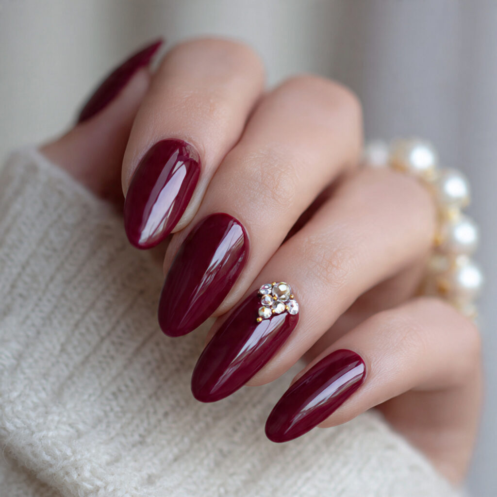 Red Nails Design: 12 Bold, Cute & Trendy Ideas You’ll Want to Screenshot Instantly 2 deep ruby almond elegance nails
