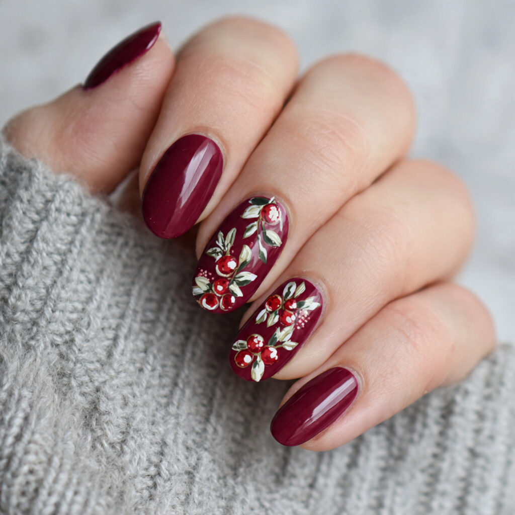 Fall Cranberry Nails