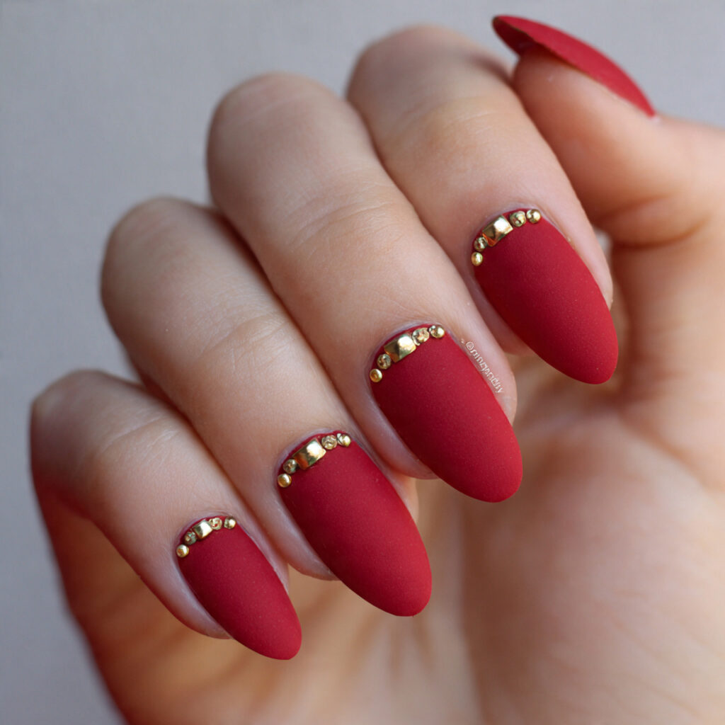 Red and Gold Nails