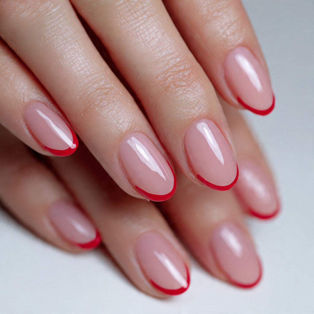 Red French Nails: 14 Chic, Romantic & Trend-Forward Ideas You’ll Want to Screenshot 4 micro red french on short oval nails