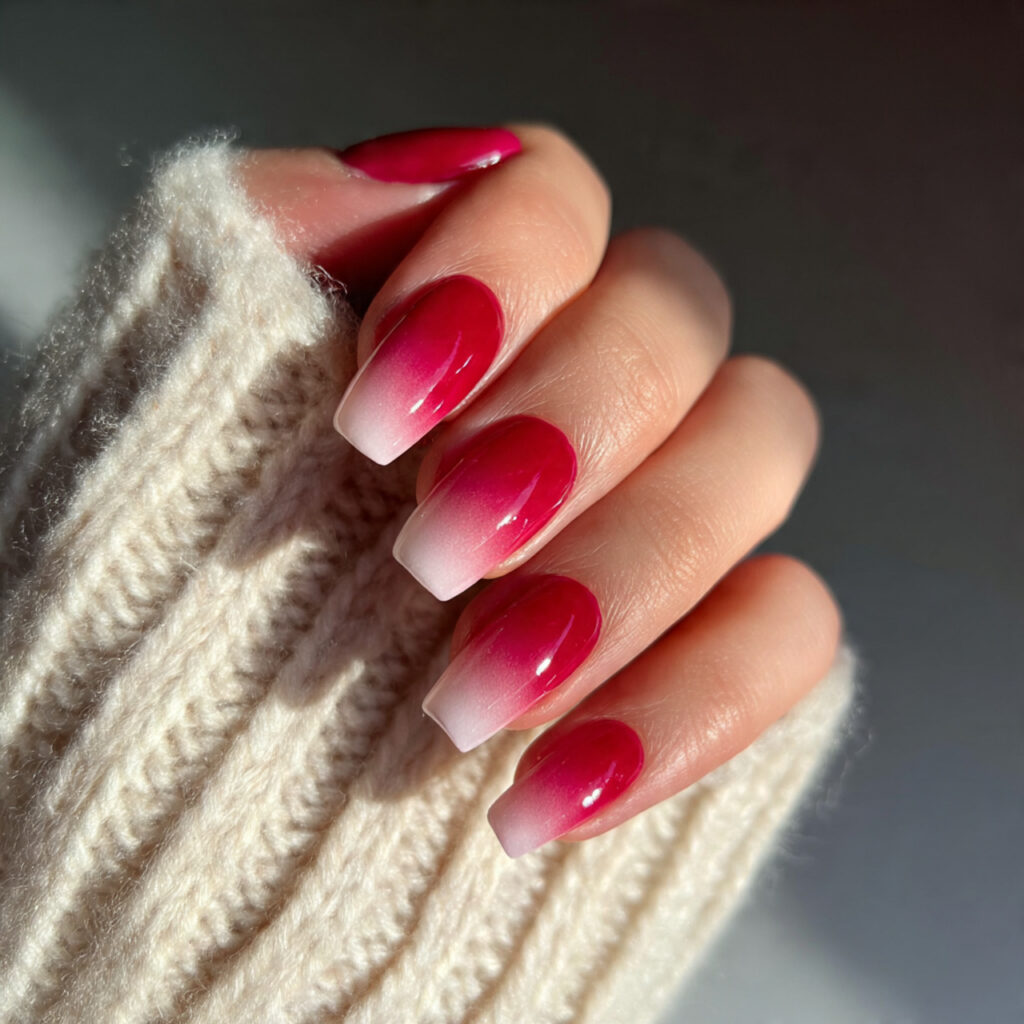 Red French Nails: 14 Chic, Romantic & Trend-Forward Ideas You’ll Want to Screenshot 8 red french ombre fade nails