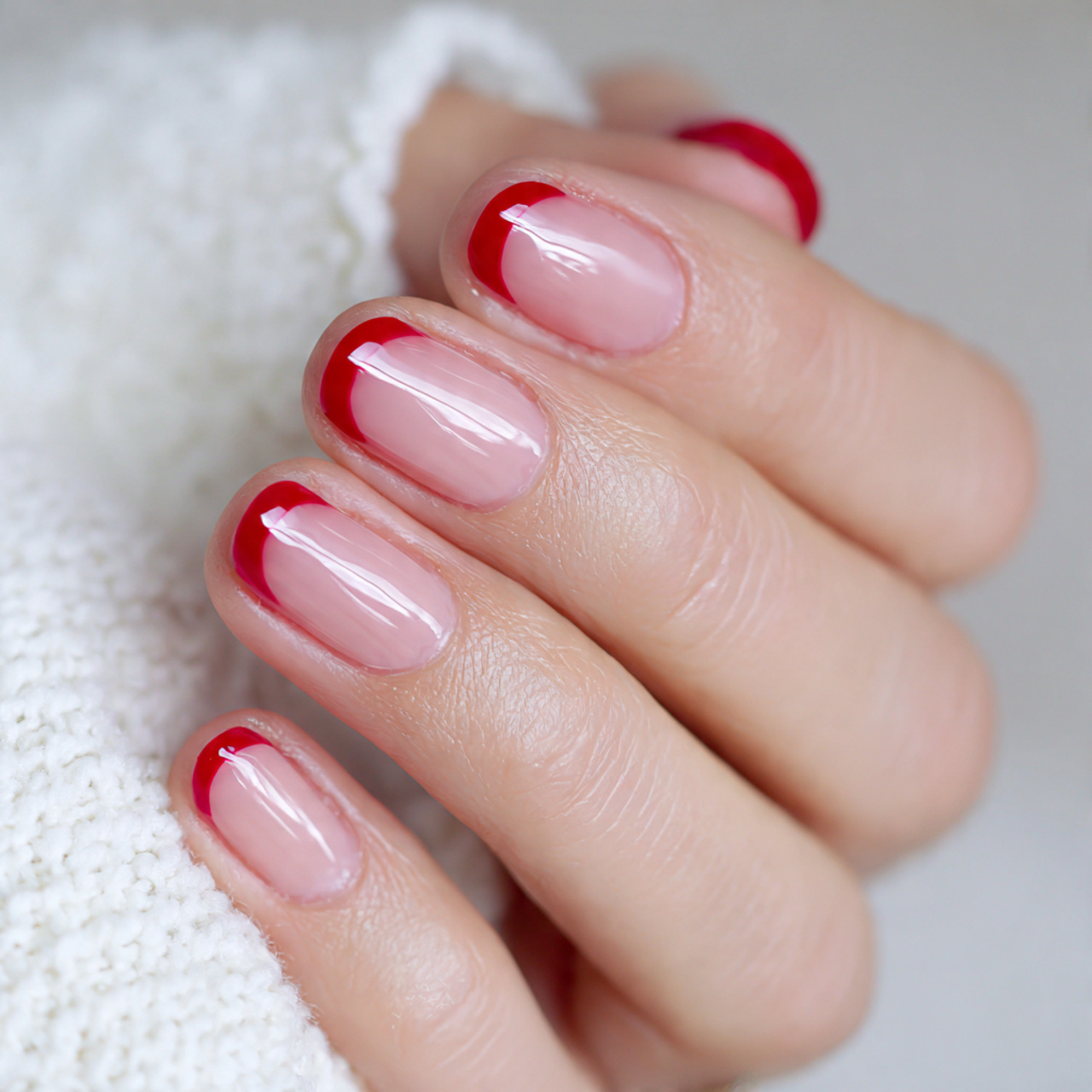 red french tip nails