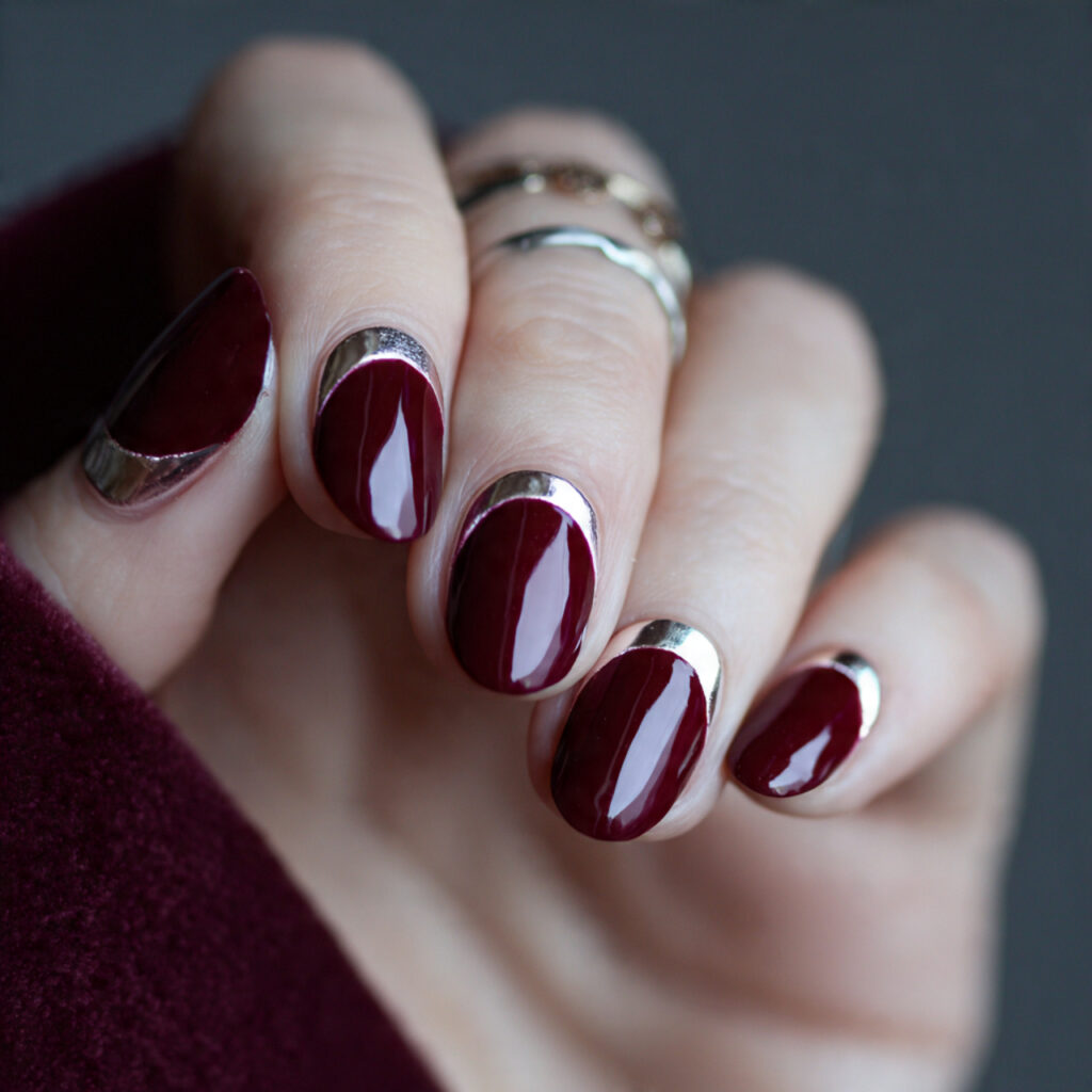 Reverse French Burgundy Half Moons