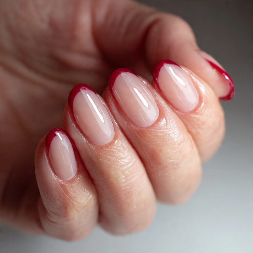 Red French Nails: 14 Chic, Romantic & Trend-Forward Ideas You’ll Want to Screenshot 11 scarlet french on short natural nails