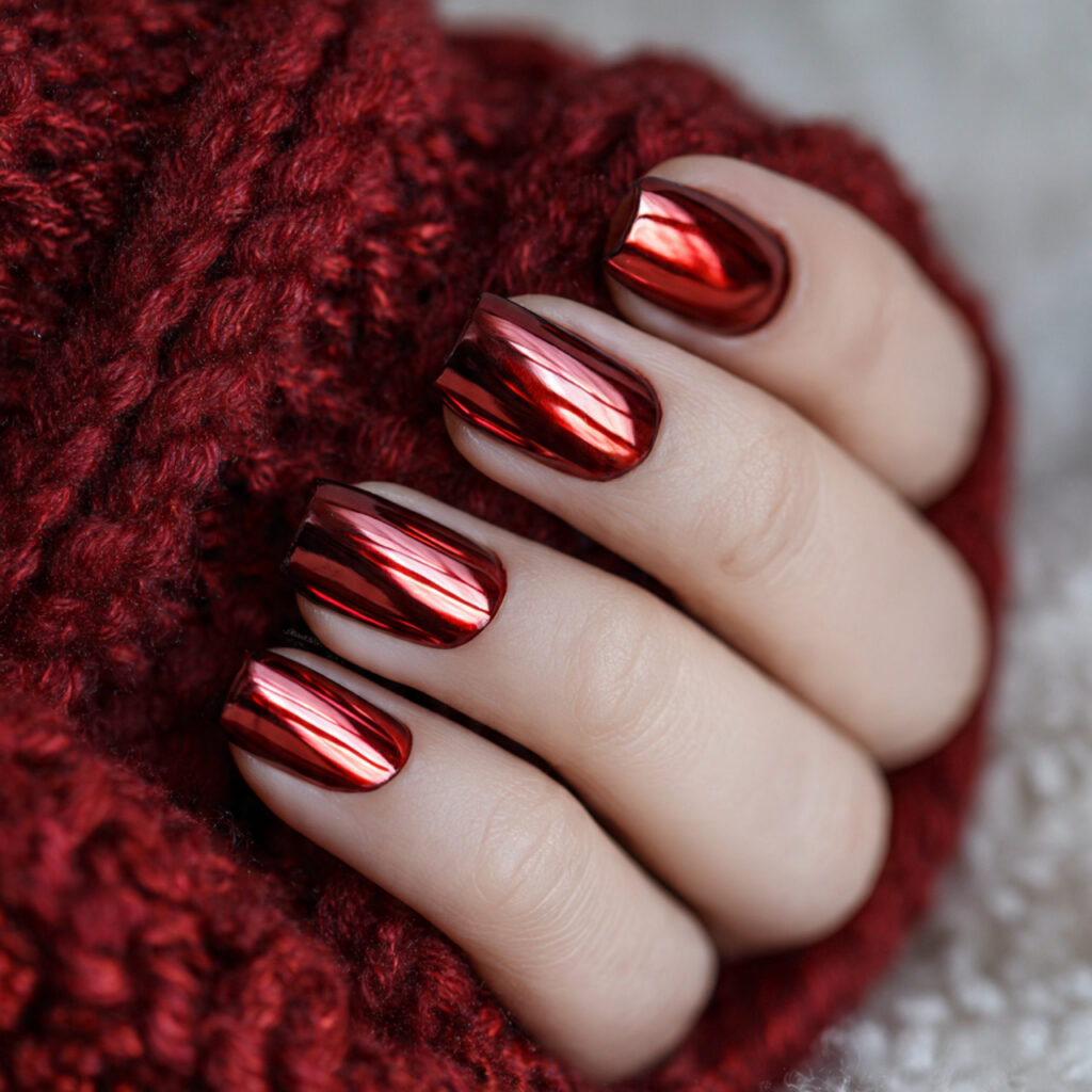 Red Chrome Nails