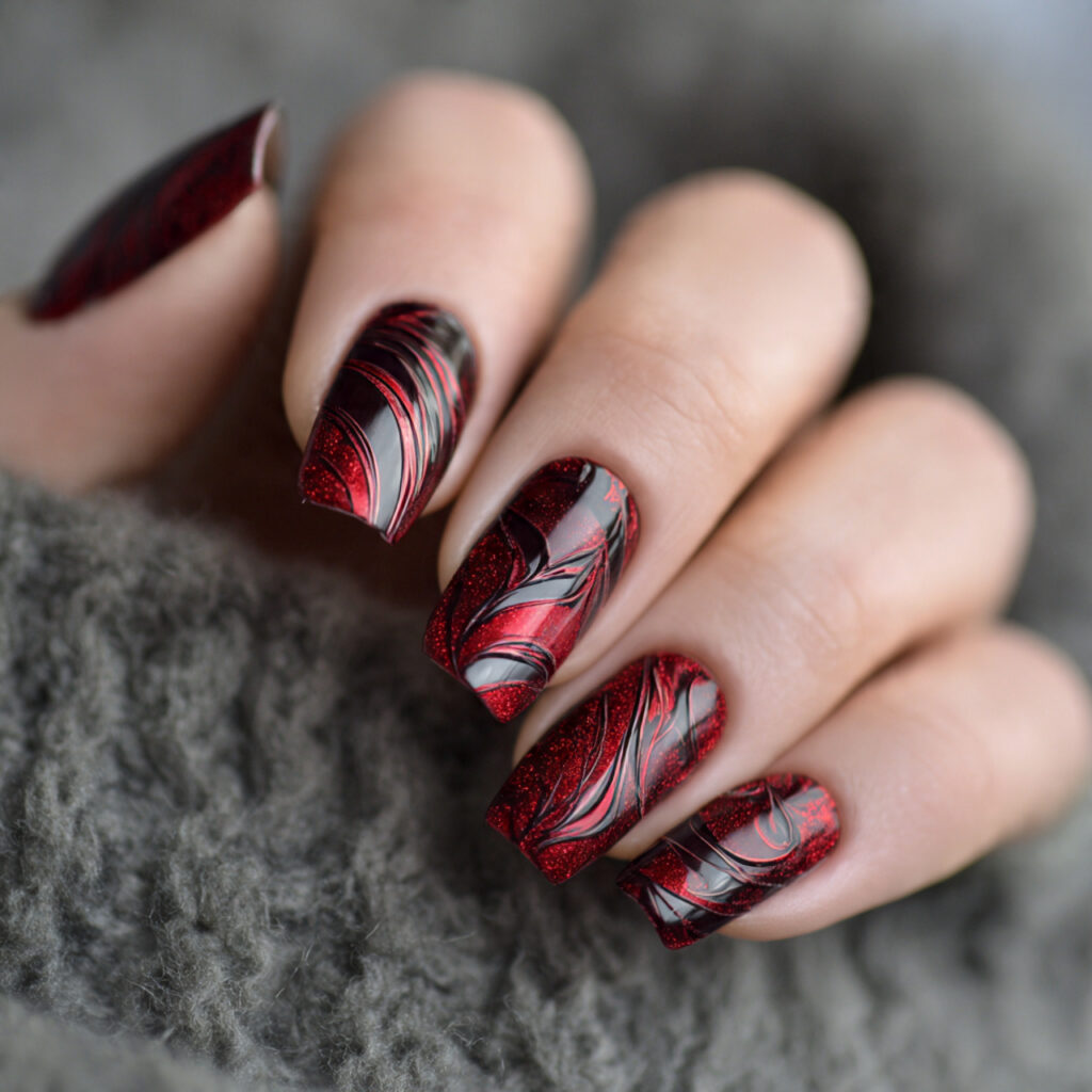Red Nails Design: 12 Bold, Cute & Trendy Ideas You’ll Want to Screenshot Instantly 9 velvet red magnetic nails