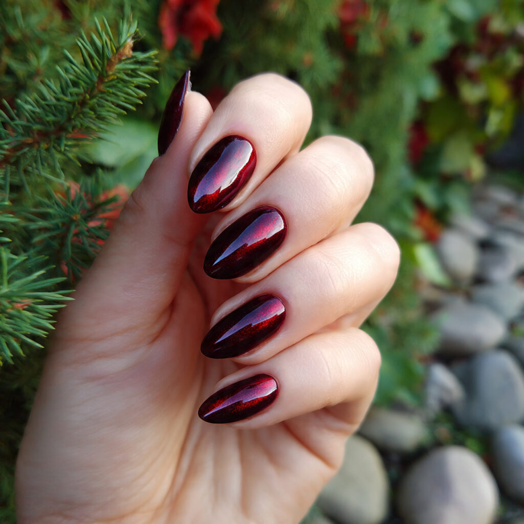 attractive black cherry cat eye prom nails nails w