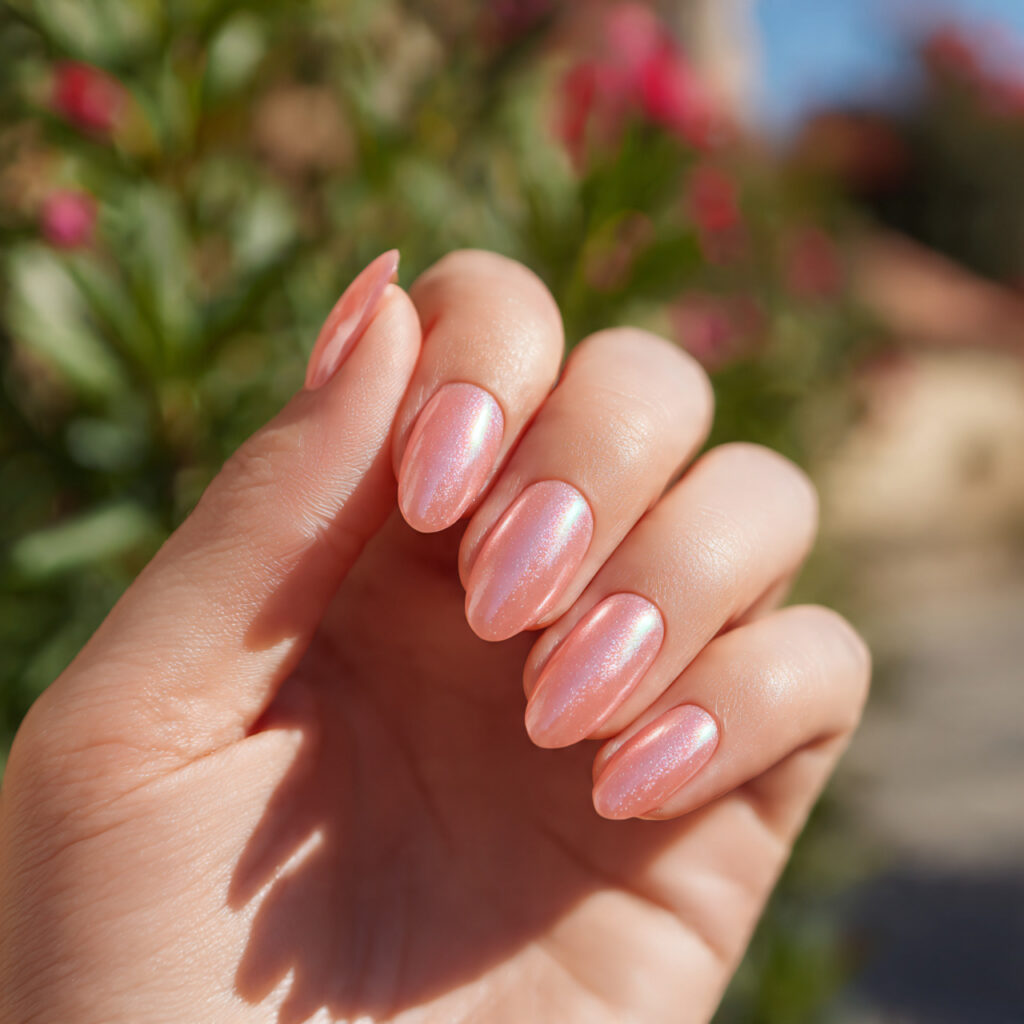 attractive blush halo aura your nails but glowywit