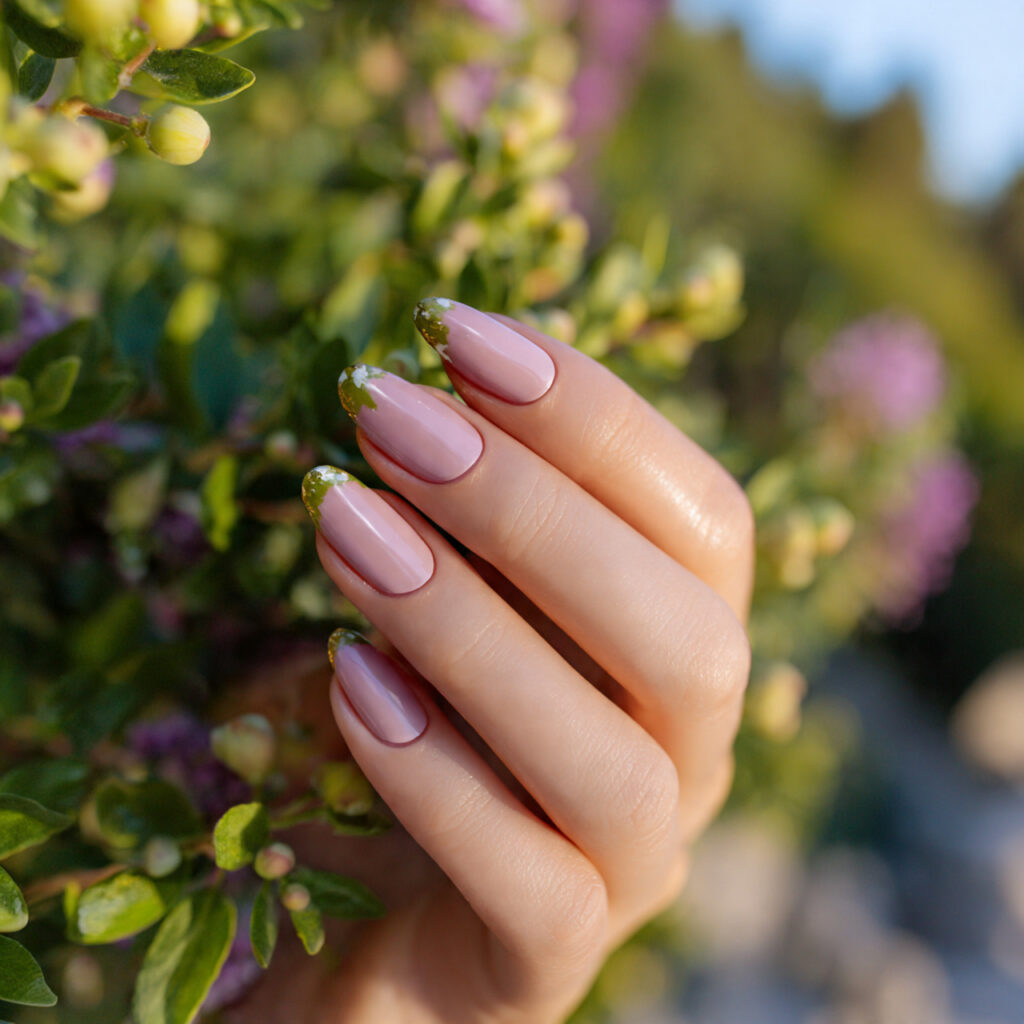 attractive blush pink base with creamy pistachio o 1