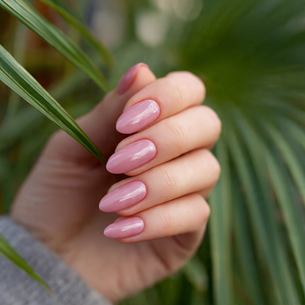 attractive blush pink glass oval nailsnails with o
