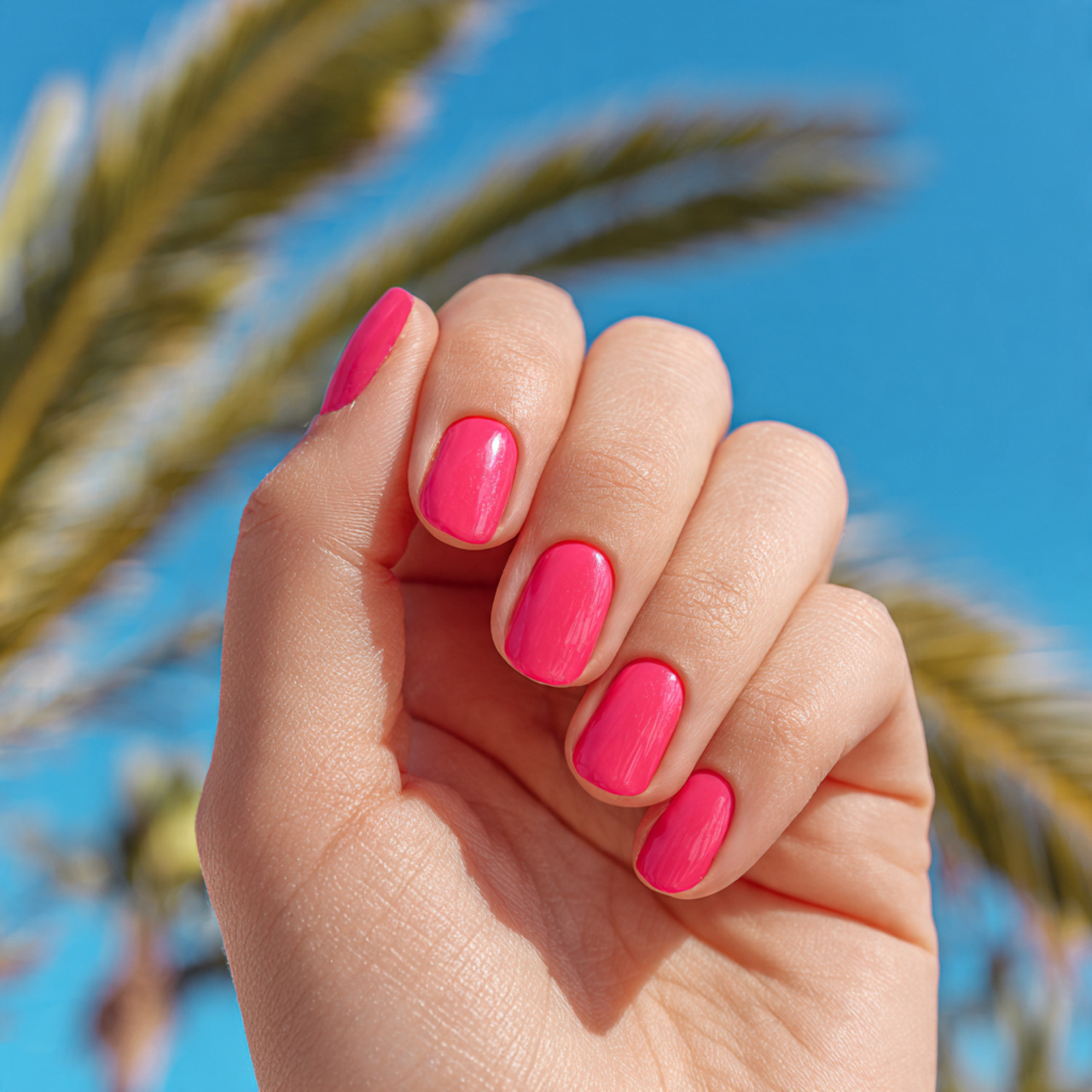 Bright Pink Nails
