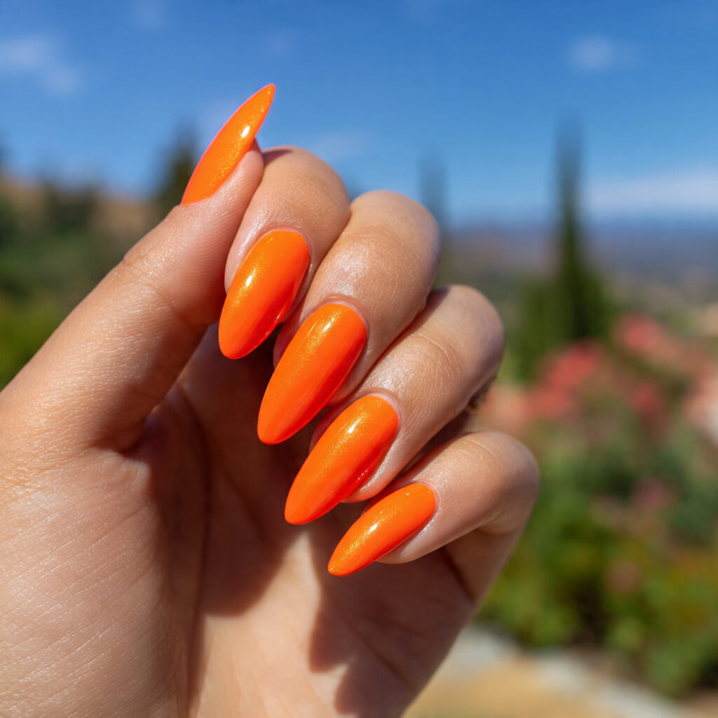 attractive bright tangerine gloss full statement n