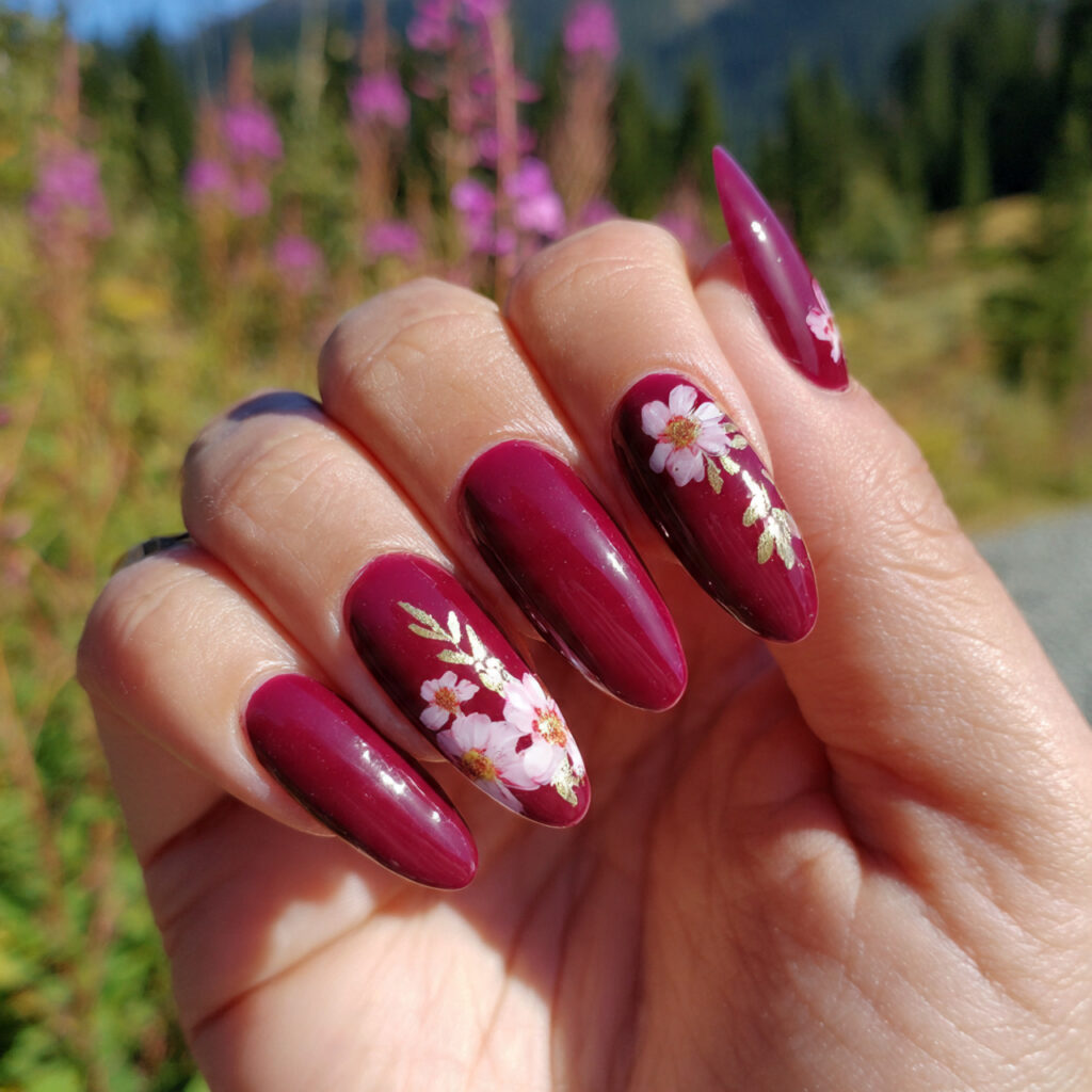 Pink and Red Nails: 15 Flirty, Bold & Pinterest-Perfect Designs You’ll Love 13 attractive burgundy and rose almond elegance nails
