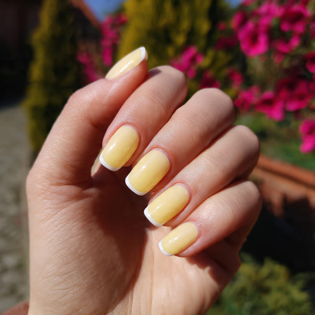 Nail Inspo French: 12 Dreamy French Tip Nail Ideas You’ll Want to Save Immediately 9 attractive butter yellow french square nails with