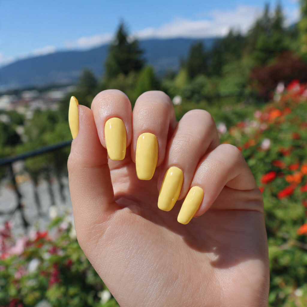 attractive butter yellow soft sunshine nails with 1 1