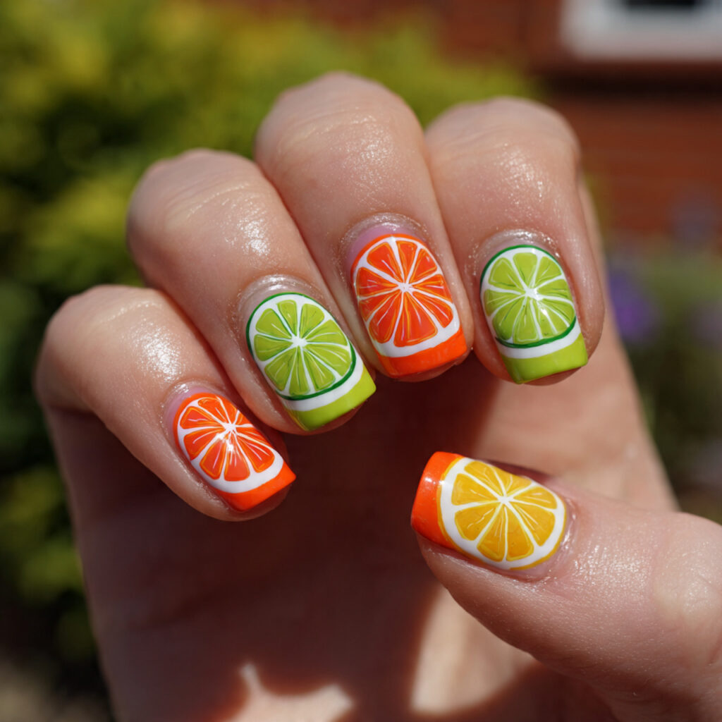attractive citrus slice accent tips in orange lime