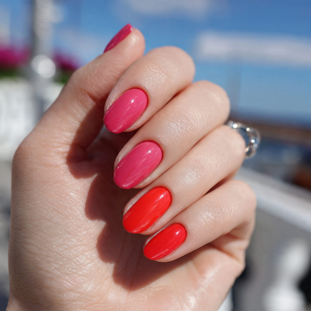 Pink and Red Nails: 15 Flirty, Bold & Pinterest-Perfect Designs You’ll Love 15 attractive classic bright pink and red gloss nails