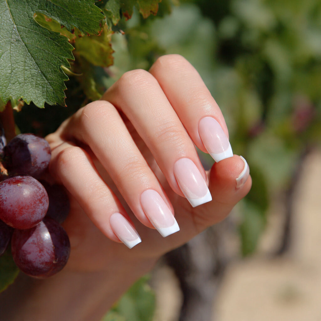 attractive classic white french long square nails