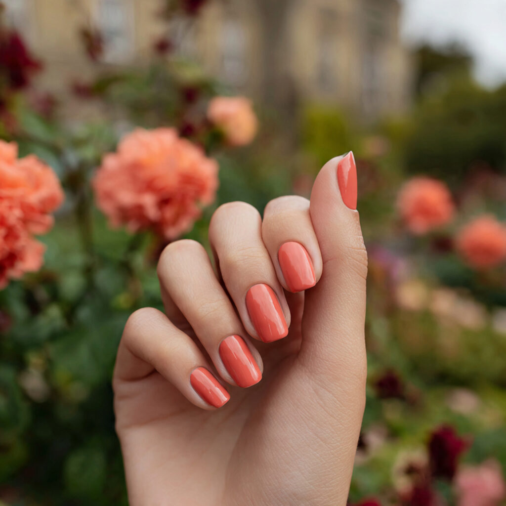 attractive coral to terracotta end of summer spice
