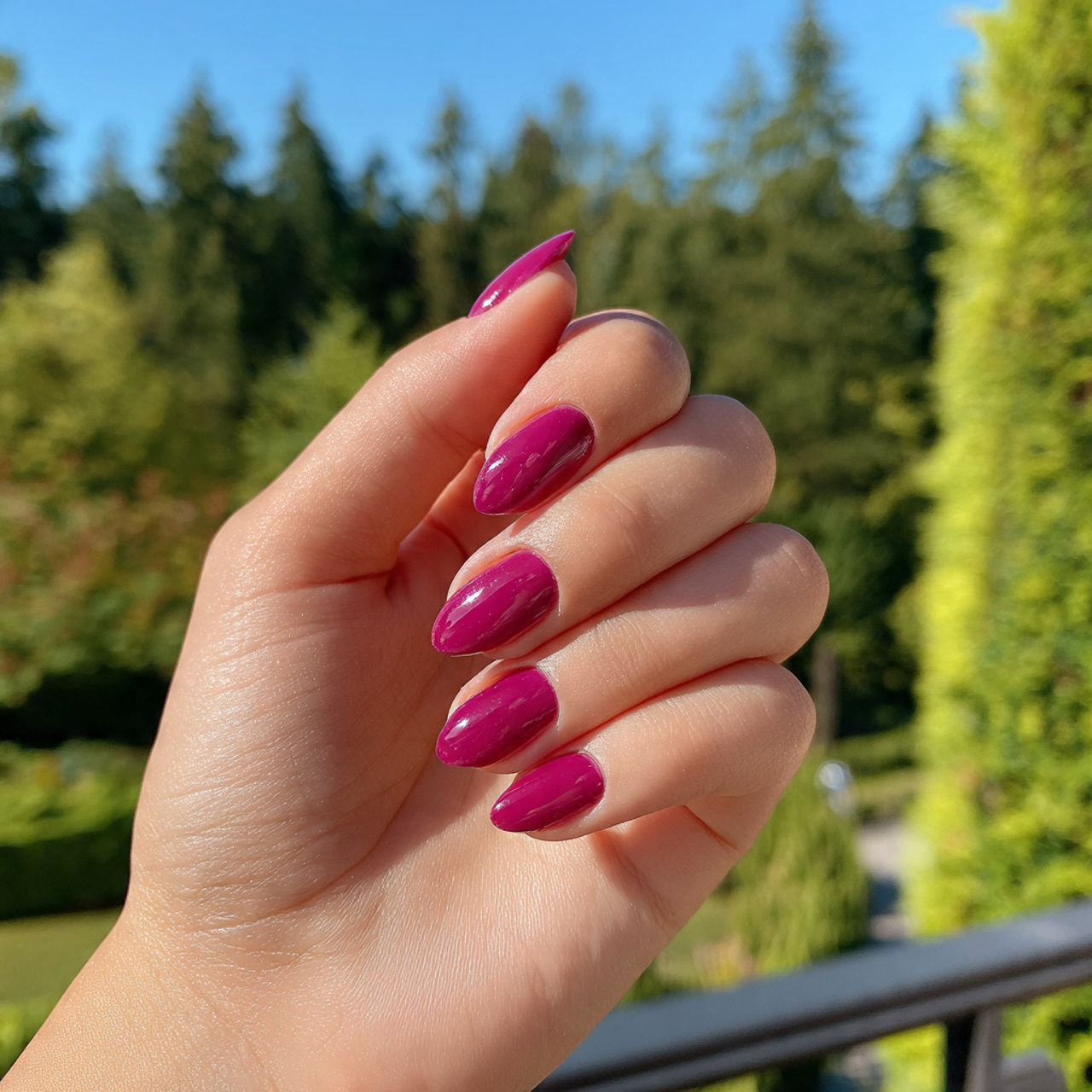 Dark Pink Nails