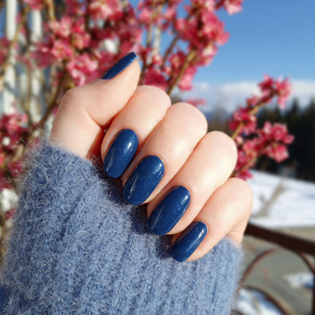 attractive enim blue minimal nails with outdoor ba