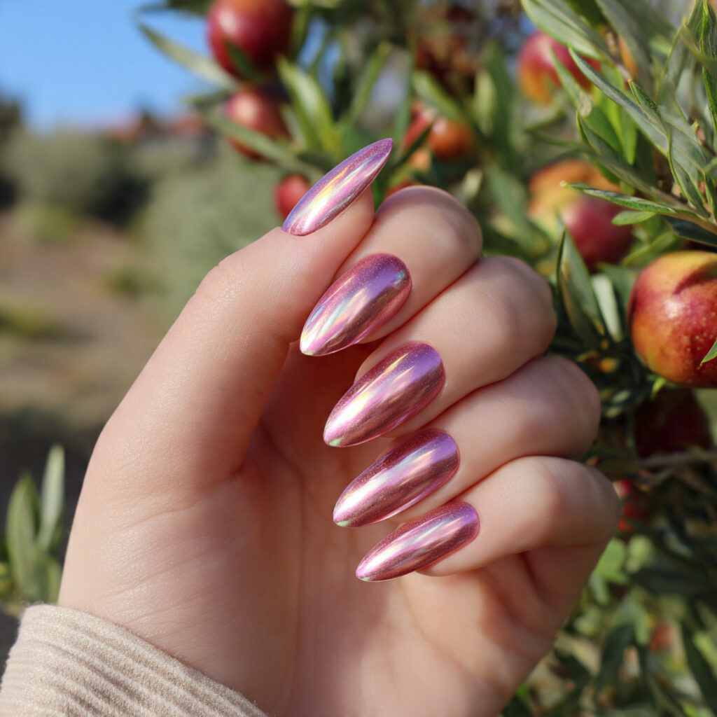 Summer Acrylic Nails: 14 Glossy, Vacation-Ready Designs You’ll Want to Screenshot 13 attractive glazed pearl chrome almond acrylics nai