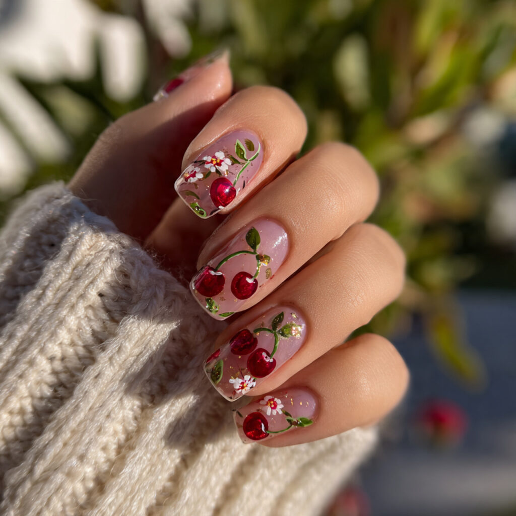 Red Nails Aesthetic: 14 Soft, Trendy & Pinterest-Perfect Ideas You’ll Want to Save 12 attractive jelly cherry short nails nails with out 1