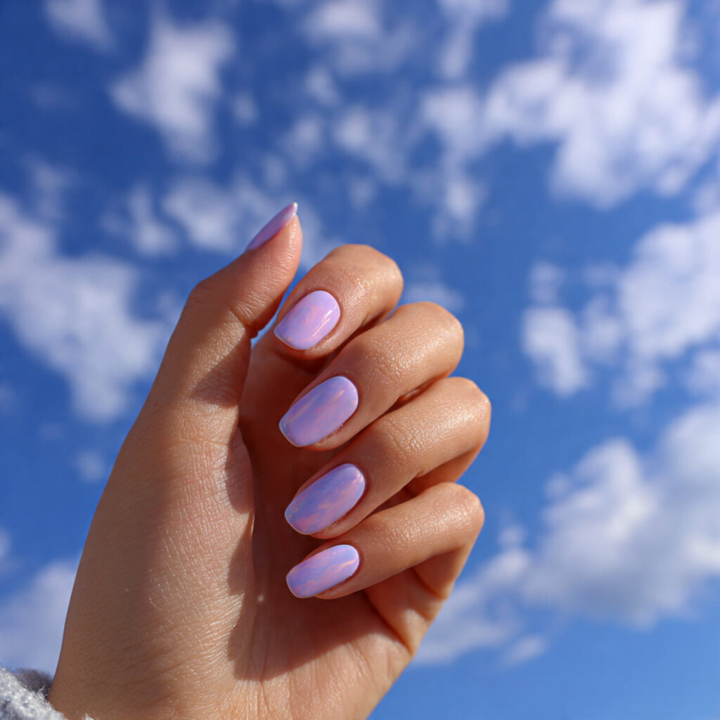 attractive lavender cotton candy sky nails with ou 1