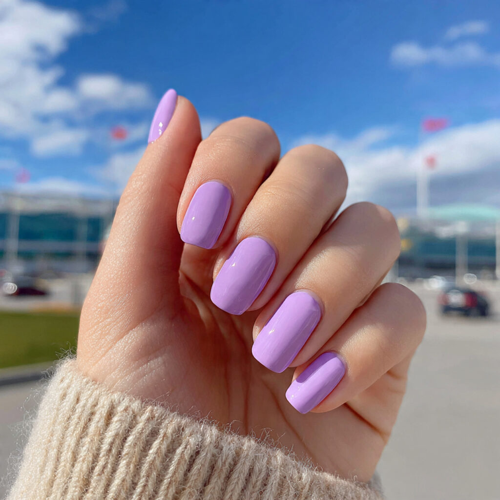 attractive lavender cream short gel nails short na 1