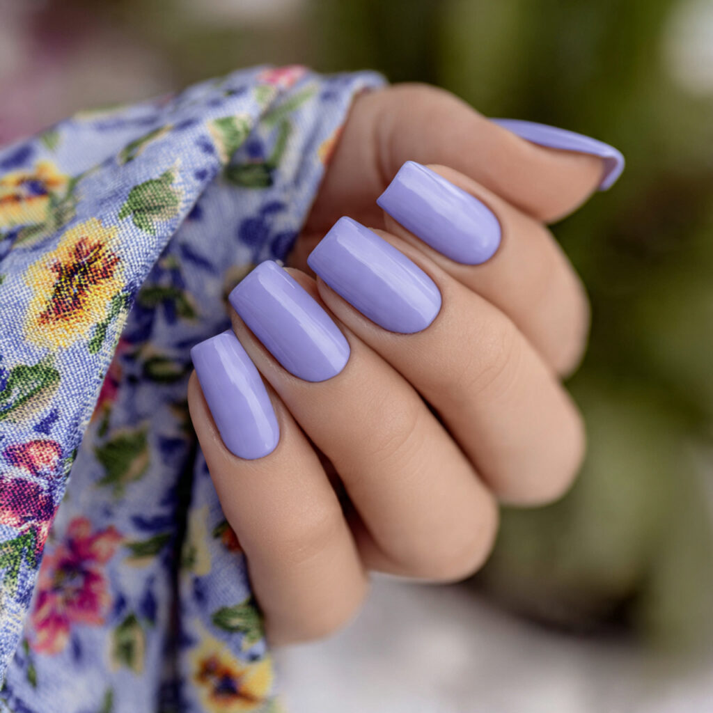 attractive lavender cream very short nails with su