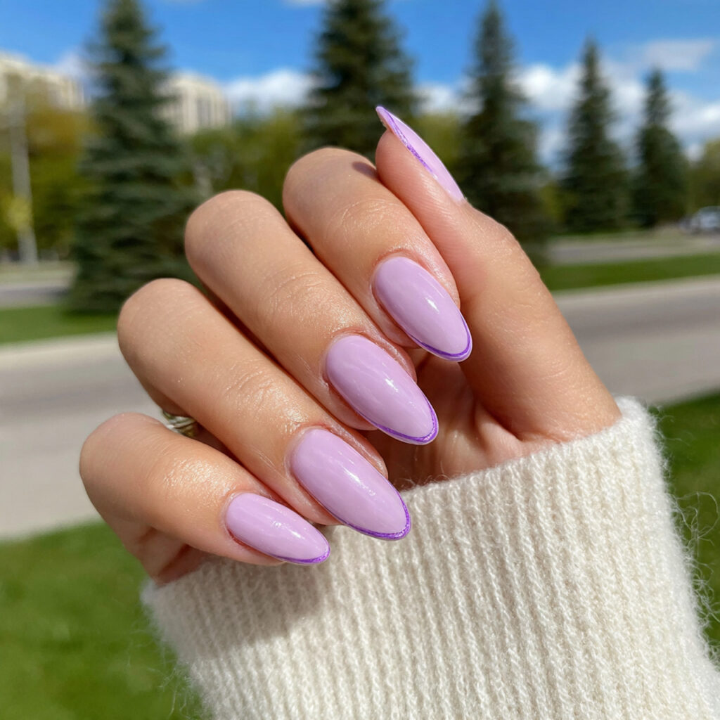 Nail Inspo French: 12 Dreamy French Tip Nail Ideas You’ll Want to Save Immediately 8 attractive lavender french almond nails with outdo