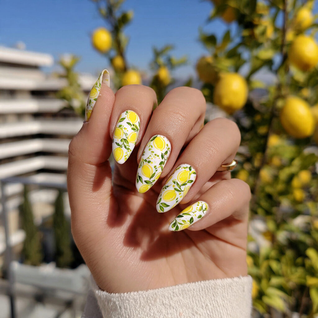 attractive lemon micro tips for a sunny pop nails