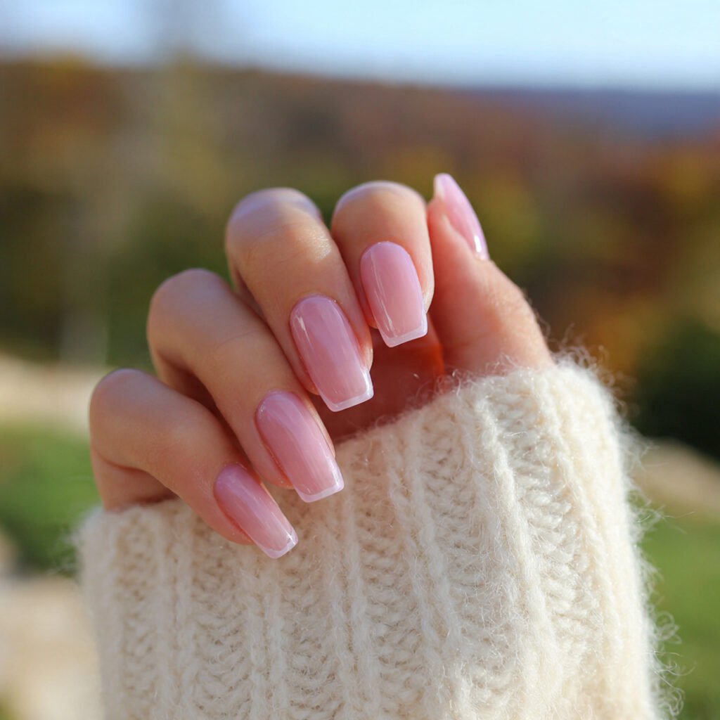 attractive micro french in bubblegum pink nails wi