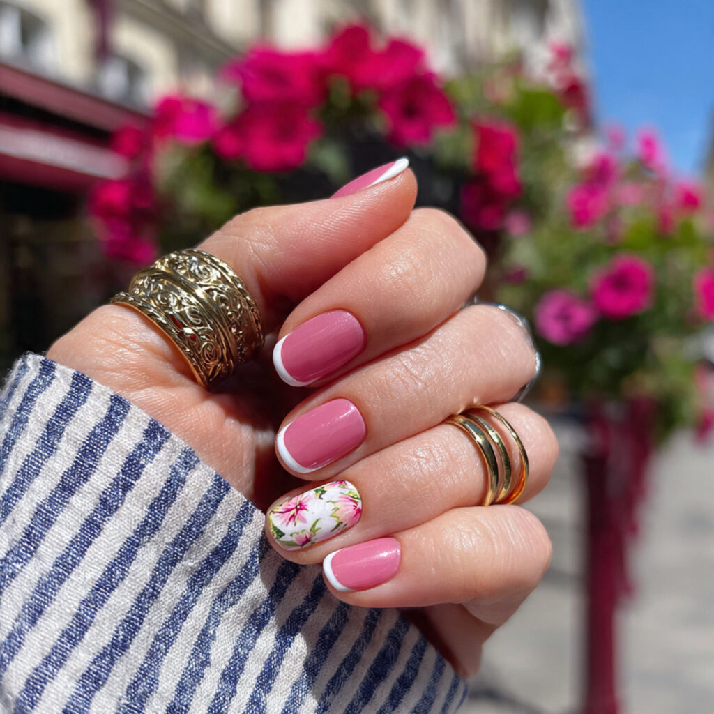 attractive micro french short acrylic nails with o