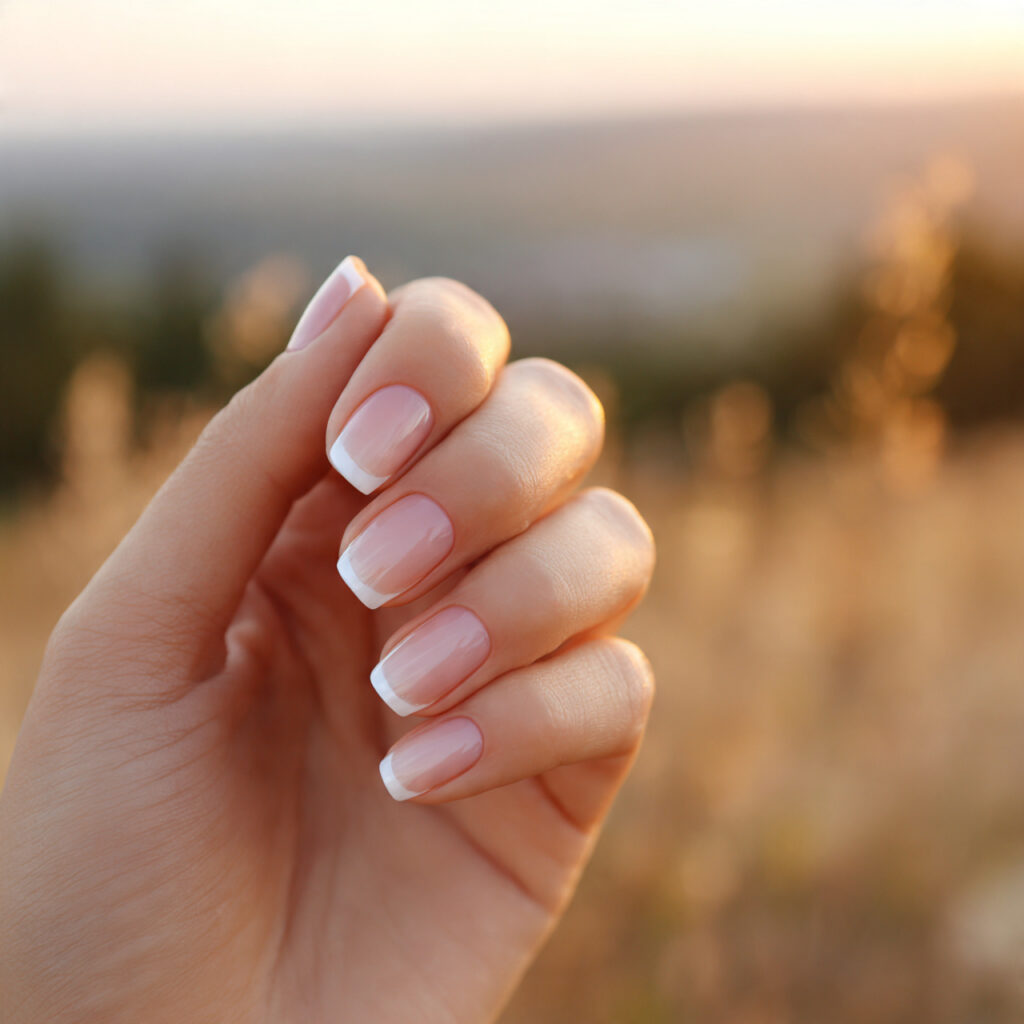 attractive micro french short gel nails short nail