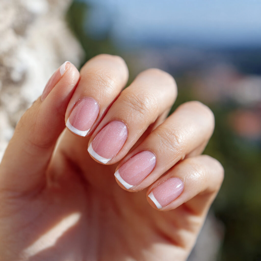 attractive micro french short square nails short n