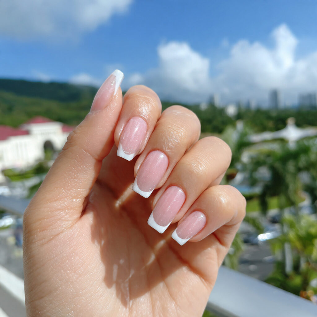 Summer Acrylic Nails: 14 Glossy, Vacation-Ready Designs You’ll Want to Screenshot 3 attractive micro french tips on long square acryli