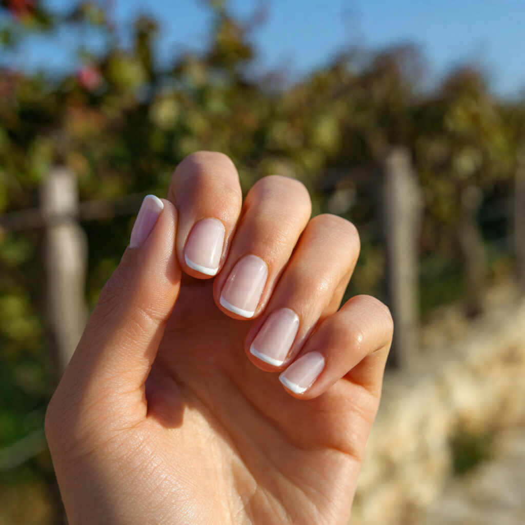 attractive micro french white short nails with out