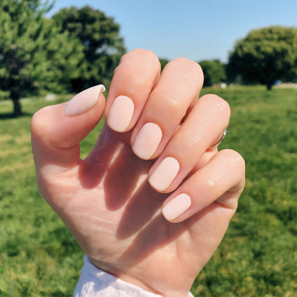 attractive milky simple fresh linen summer nails n