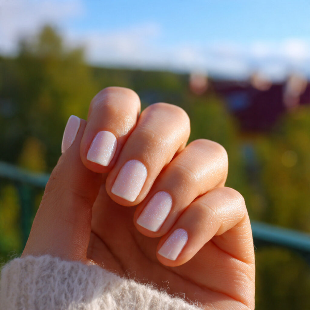 attractive milky vanilla short nails short nails w
