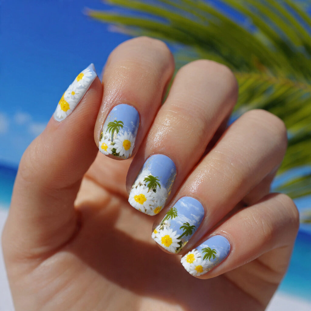 attractive mini daisy accent nails nails with outd