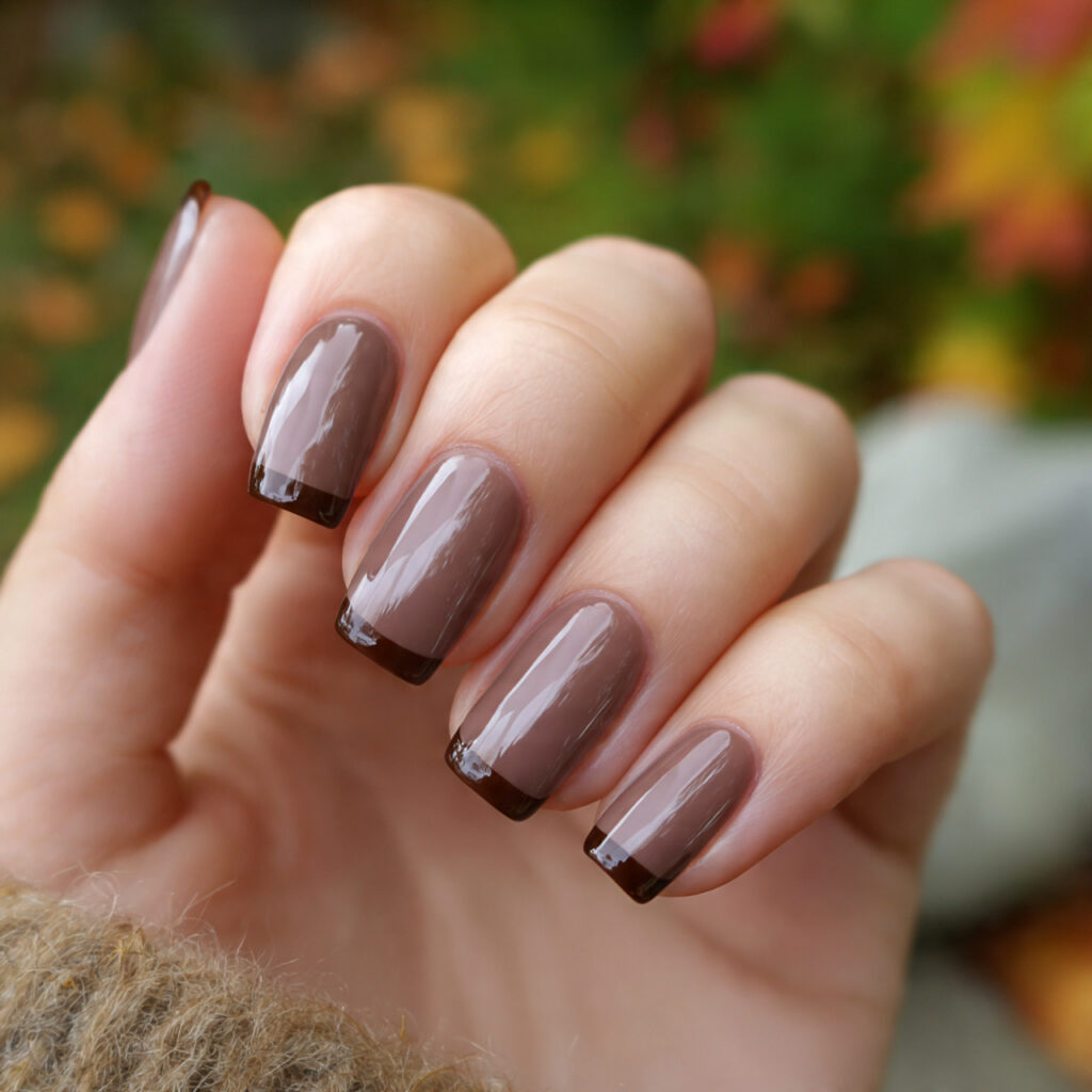 Nail Inspo French: 12 Dreamy French Tip Nail Ideas You’ll Want to Save Immediately 12 attractive mocha french tips with glossy base with