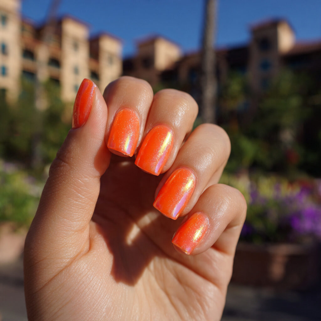 attractive orange aura nails warm halo glo with ou
