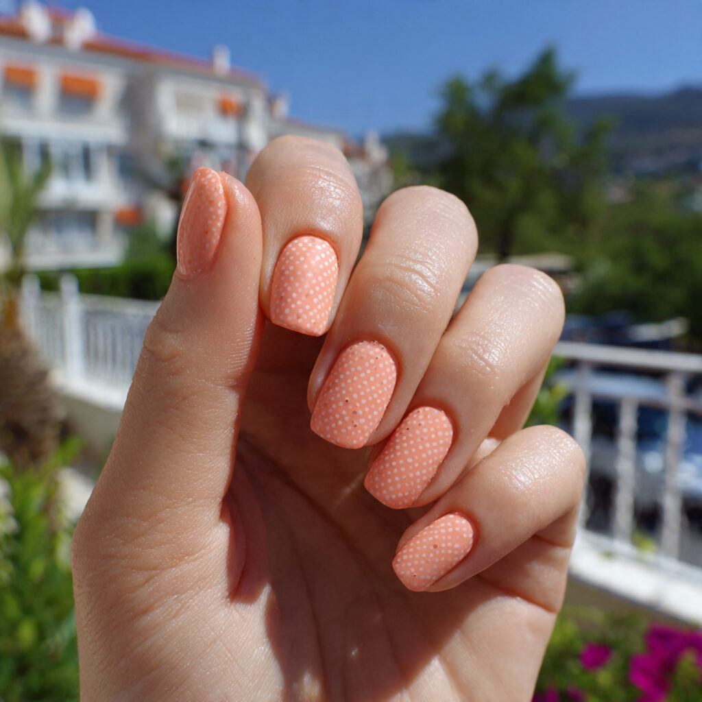 attractive peachy simple short square with micro d