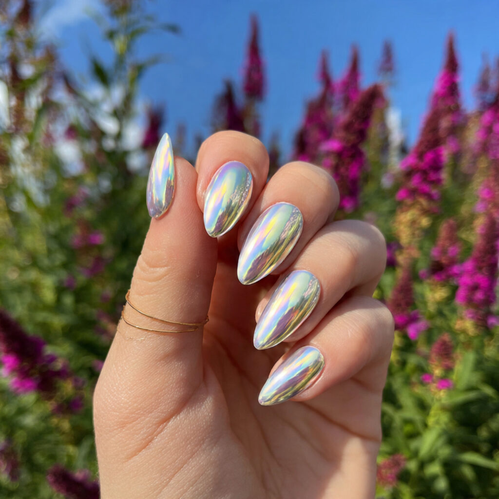 Nail Inspo Almond: 12 Dreamy Almond Nail Ideas You’ll Want to Save Instantly 9 attractive pearl white chrome almond nails with ou