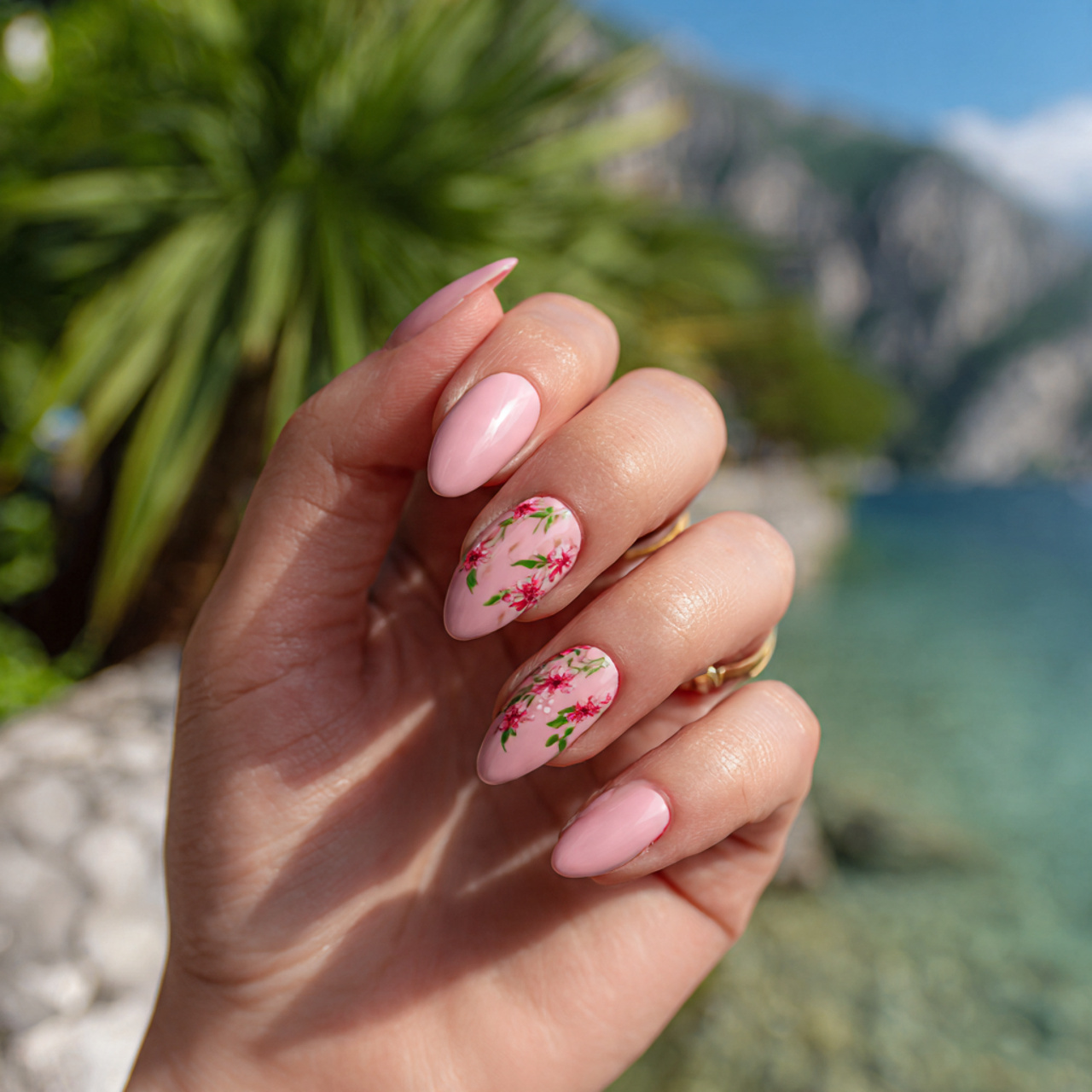Pink Almond Nails